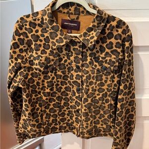 Johnston & Murphy Leopard Print Jean Jacket - Brown & Black